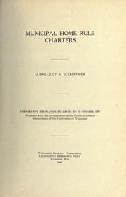 Cover of: Municipal home rule charters