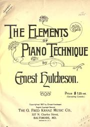 Cover of: elements of piano technique