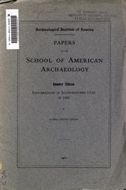 Cover of: Explorations in southwestern Utah in 1908