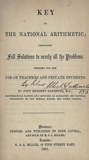 Cover of: Key to the National arithmetic by John Herbert Sangster