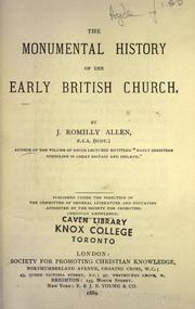 Cover of: The monumental history of the early British church
