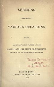 Cover of: Sermons preached on various occasions