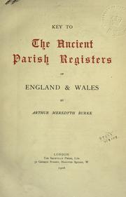 Cover of: Key to the ancient parish registers of England & Wales