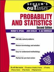 Cover of: Schaum's outline of theory and problems of probability and statistics by Murray R. Spiegel