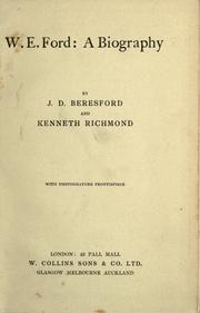 Cover of: W. E. Ford by J. D. Beresford