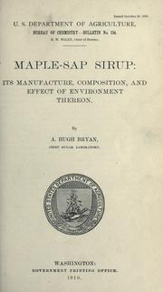 Cover of: Maple-sap sirup by A. Hugh Bryan