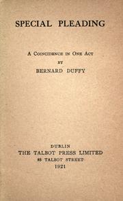 Cover of: Special pleading by Bernard Duffy