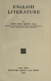 Cover of: English literature by John Louis Haney