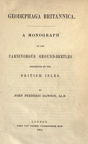 Cover of: Geodephaga britannica. by John Frederic Dawson