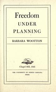 Cover of: Freedom under planning