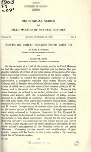 Cover of: Notes on coral snakes from Mexico