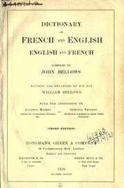 Cover of: Dictionary of French and English, English and French by John Bellows