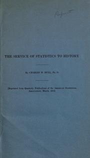 Cover of: The service of statistics to history