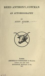Cover of: Reed Anthony, cowman by Andy Adams