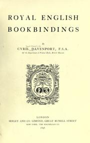 Cover of: Royal English book bindings.