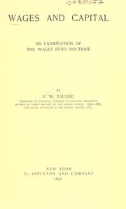 Wages and capital by F. W. Taussig