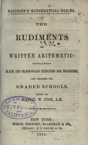 Cover of: The rudiments of written arithmetic by Horatio N. Robinson