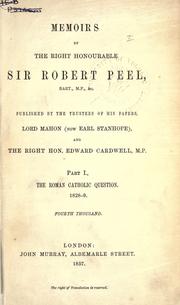 Cover of: Memoirs by Peel, Robert Sir