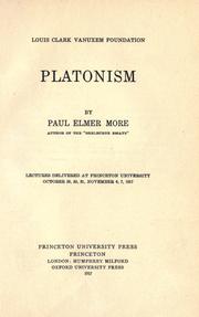 Cover of: Platonism by More, Paul Elmer