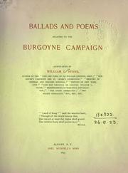Ballads and poems relating to the Burgoyne campaign by William L. Stone