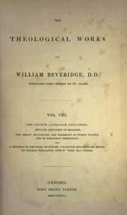 Cover of: The theological works of William Beveridge. by William Beveridge