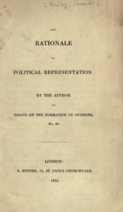 Cover of: The rationale of political representation