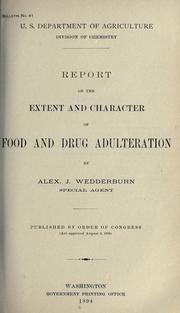 Cover of: Report on the extent and character of food and drug adulteration.