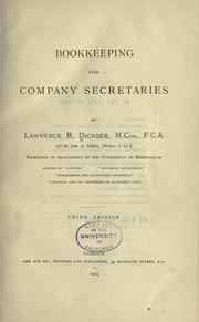 Cover of: Bookkeeping for company secretaries