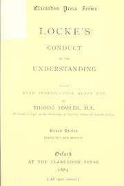 Cover of: Conduct of the understanding by John Locke