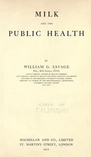 Cover of: Milk and the public health