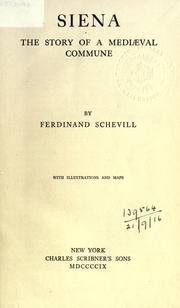 Cover of: Siena by Ferdinand Schevill