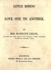 Cover of: Little Robins' love one to another