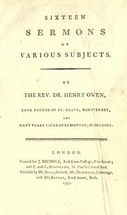 Cover of: Sixteen sermons on various subjects.