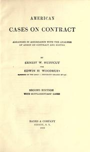 Cover of: American cases on contract by Ernest W. Huffcut