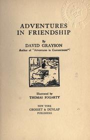 Cover of: Adventures in friendship by Ray Stannard Baker