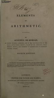 Elements of arithmetic by Augustus De Morgan