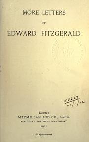 Cover of: More letters. by Edward FitzGerald