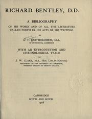 Cover of: Richard Bentley, D.D. by Augustus Theodore Bartholomew