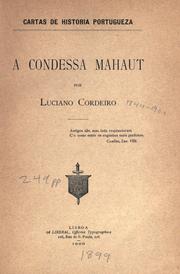 Cover of: A Condessa mahaut by Luciano Cordeiro