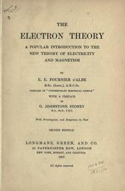 Cover of: The electron theory by Edmund E. Fournier d'Albe