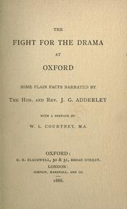 Cover of: The fight for the drama at Oxford