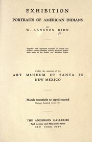 Cover of: Exhibition portraits of American Indians, by W. Langdon Kihn