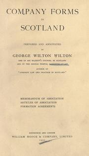 Cover of: Company forms in Scotland by George Wilton Wilton