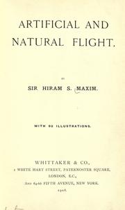 Cover of: Artificial and natural flight
