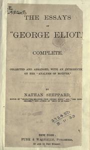Cover of: Essays, complete.: Collected and arr., with an introd. on her Analysis of motives