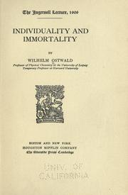 Cover of: Individuality and immortality