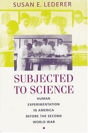 Subjected to Science by Susan E. Lederer