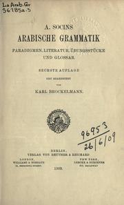 Cover of: Arabische Grammatik: Paradigmen, Literatur, ©·Ubungsst©·ucke und Glossar