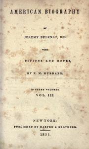 Cover of: American biography. by Jeremy Belknap