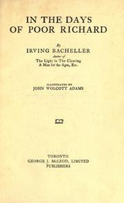 Cover of: In the days of Poor Richard. by Irving Bacheller